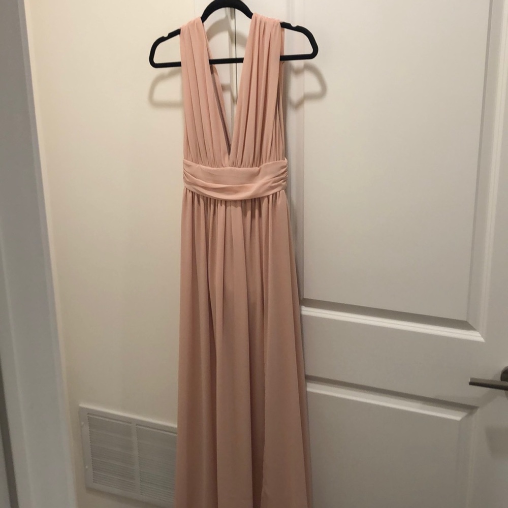 Lulu’s Plunging V-Neck Chiffon Gown